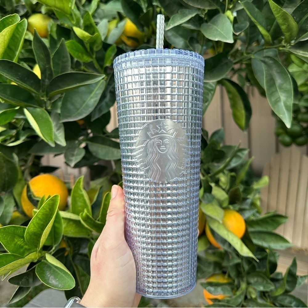 Starbucks Holiday 2020 Silver Grid Venti Tumbler 24 oz